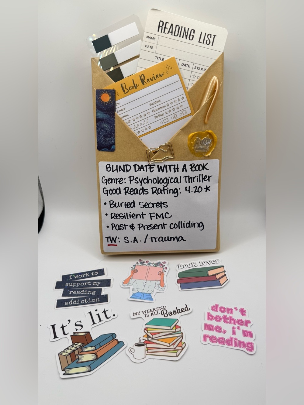 Blind Date With A Book #12 - Psychological Thriller Book + Accessories